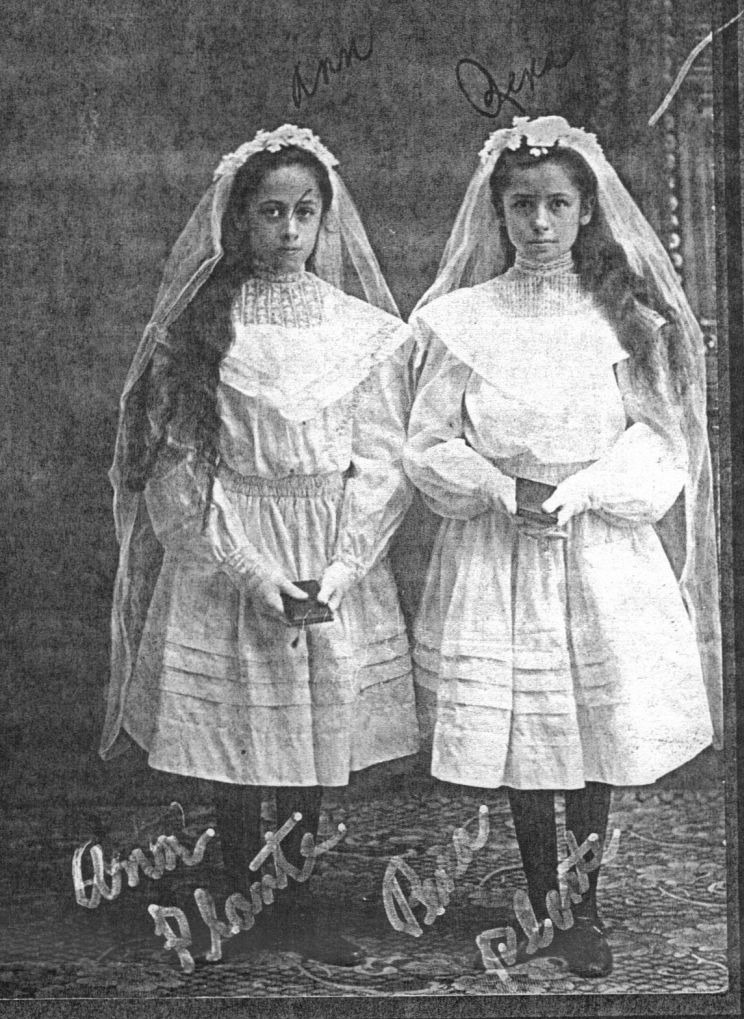 Photo: Anna and Rena Plante, First Communion in N.D. circa late 1890s.